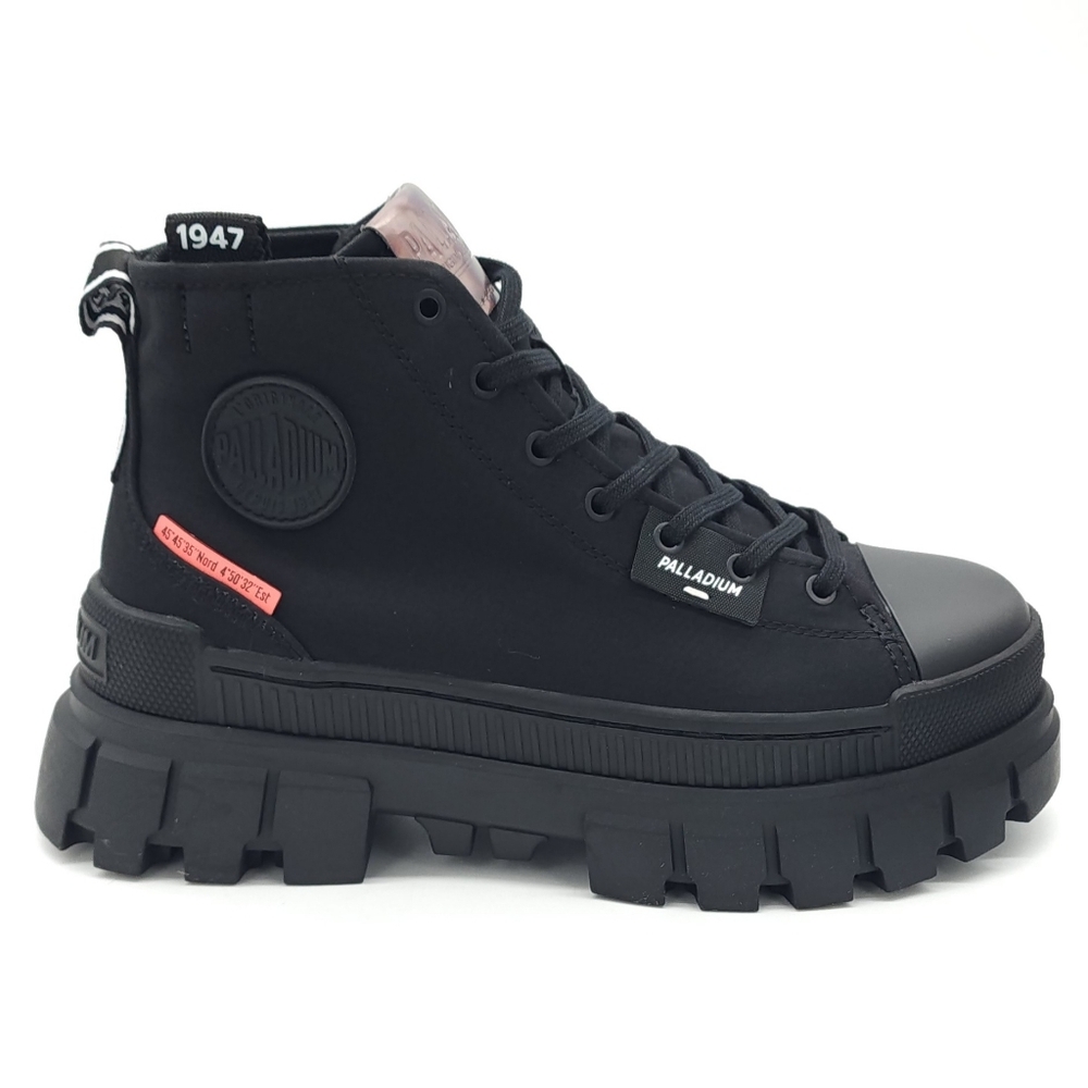 Palladium Womens Revolt Hi TX Triple Black Size 8.5 Platform Boots 97242 010 - Picture 8 of 10
